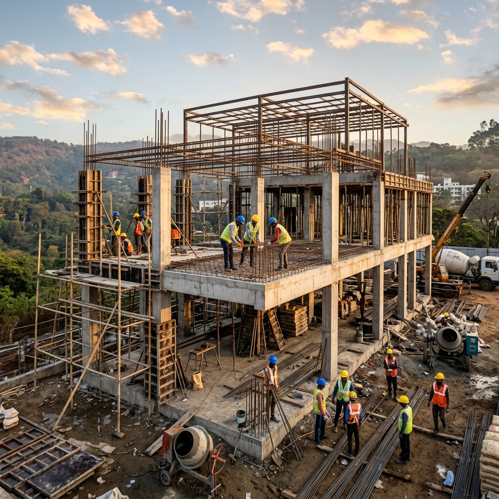 Luxury home under construction by Studio Bind Architects team